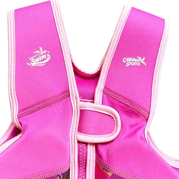 Cabana Sports Learn To Swim Trainer Vest Pink Mermaids Size S/M 3-4 Yrs - Picture 2 of 7